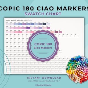 コピックチャオマーカー スウォッチチャート | 180色 | デジタルダウンロード