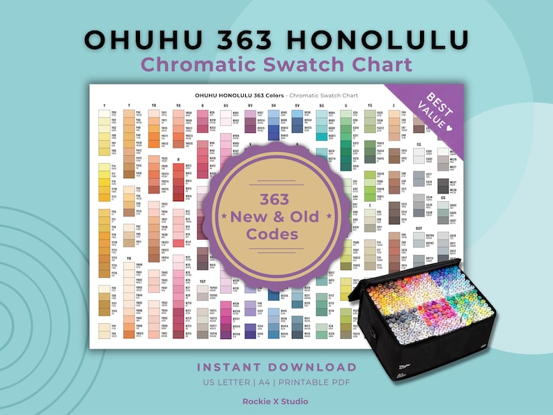Honolulu Color Ohuhu Honolulu B 363 Color Chart | Blank/pre-filled | Swatch Tracker ...