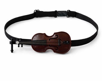 バイオリン型蝶ネクタイ、音楽アクセサリー、オーケストラ衣装、芸術的なメンズウェア