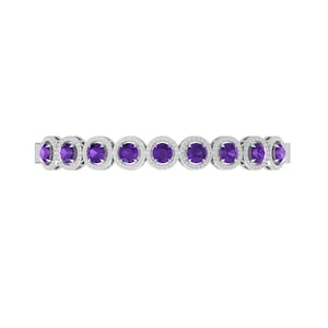 Handmade 925 Sterling Silver Amethyst Bangle