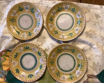 Set of 4  Vintage Vietri dessert, salad or panini plates