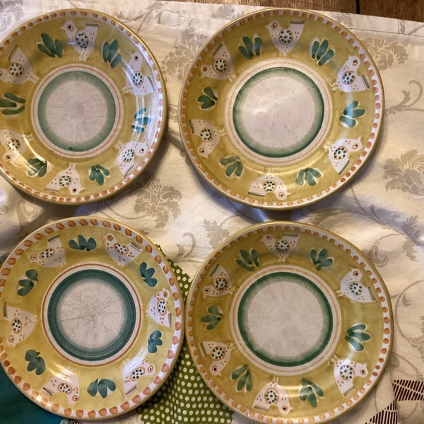 Set of 4  Vintage Vietri dessert, salad or panini plates