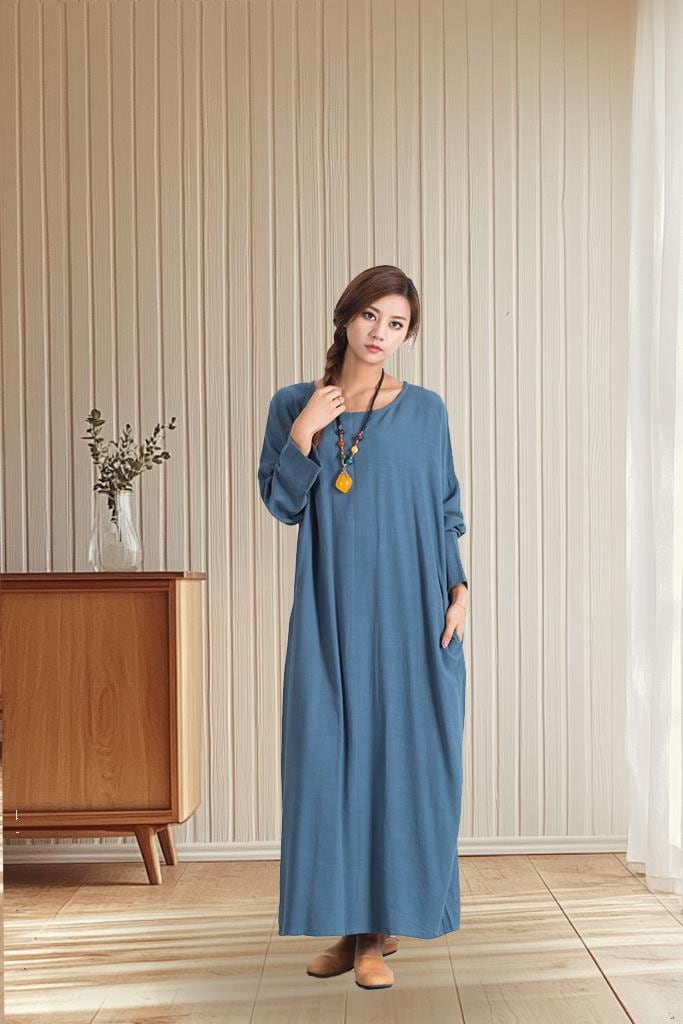 autumn falls blue dress DROP WAIST DRESS main image 1