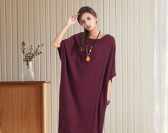 sachin and babi light blue dress Women Cotton Dress Soft Casual Loose Robes Long Sleeves Shift Dress Boho  Maxi Dresses Customized Dress Plus Size Clothing Linen