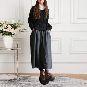 Women cotton linen skirt vintage half skirt midi bohemian skirt summer skirts plus size high waist skirt custom elastic waist skirt A357