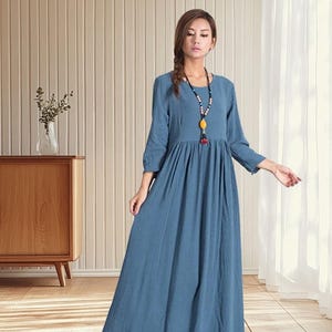 Mieazom Women's Tiered Maxi Dress With Pockets - V-Neck Short Sleeve Casual Summer Dress