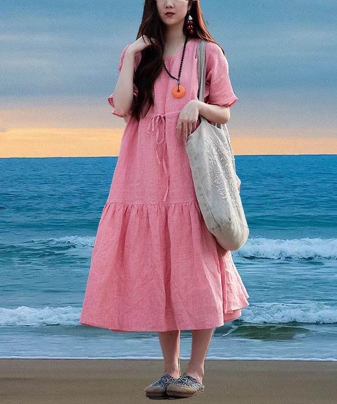 Cotton Linen Casual Dress