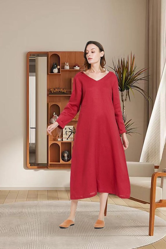 loose fit tunic dress Loose Fit Wrap Front Cowl Neck Blue Tunic Dress