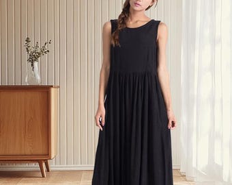 maxi jumper dress plus size Qiuombbp Plus Size Overall Dress for Women Casual Loose Fit Sleeveless Maxi Dresses Summer A-Line Flowy jumper Dress Beach Swimsuit Cover Ups Wine XXL