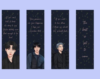 Marcapáginas digitales inspirados en el K-Pop / Marcapáginas con arte de fan de BTS / Marcapáginas con cita imprimible / Regalo para ARMY