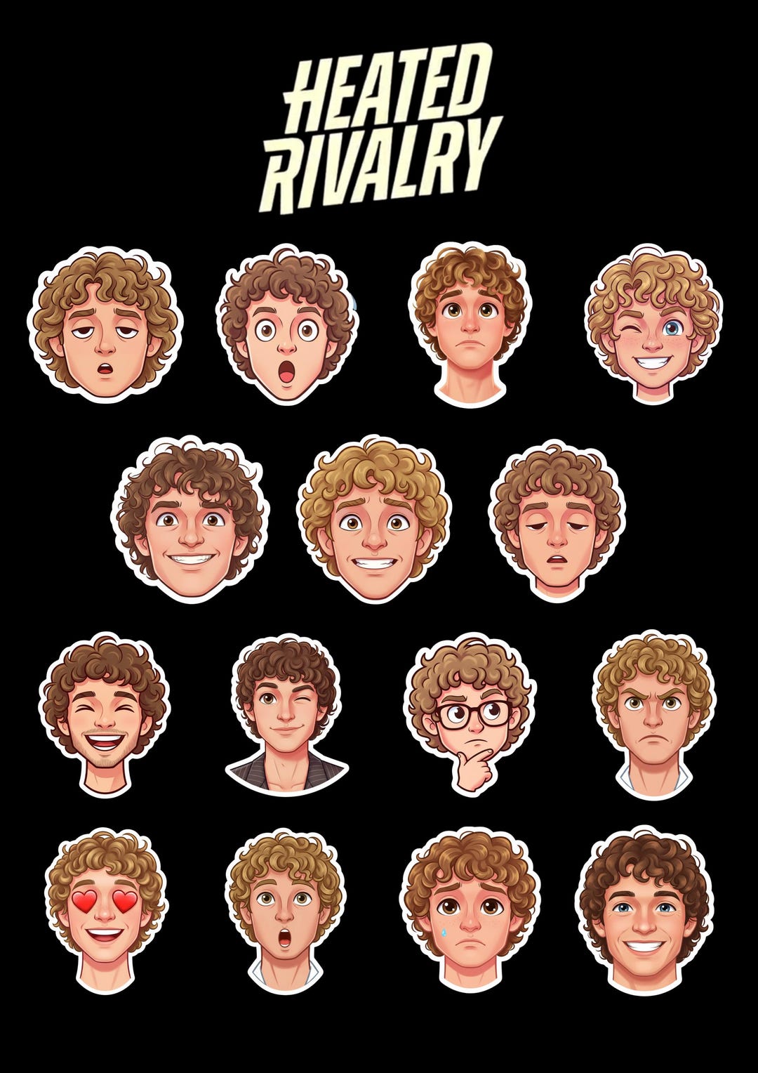 Heated Rivalry Emoji Stickers | Planner & Journal Mood Stickers (PNG ...