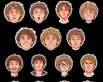 Pegatinas de emojis de rivalidad acalorada / Pegatinas de humor para agenda y diario (descarga digital PNG)