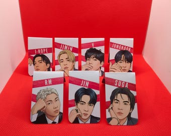 BTS Arirang-Inspired Magnetic Bookmarks – Black White OT7 Kpop Gift
