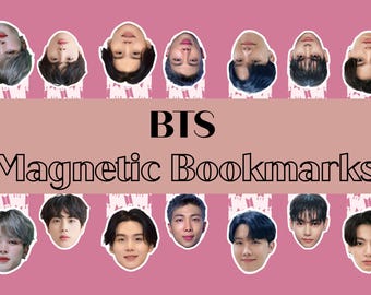 Accesorios de lectura de BTS K-Pop • Marcapáginas magnéticos imprimibles • Archivos digitales instantáneos