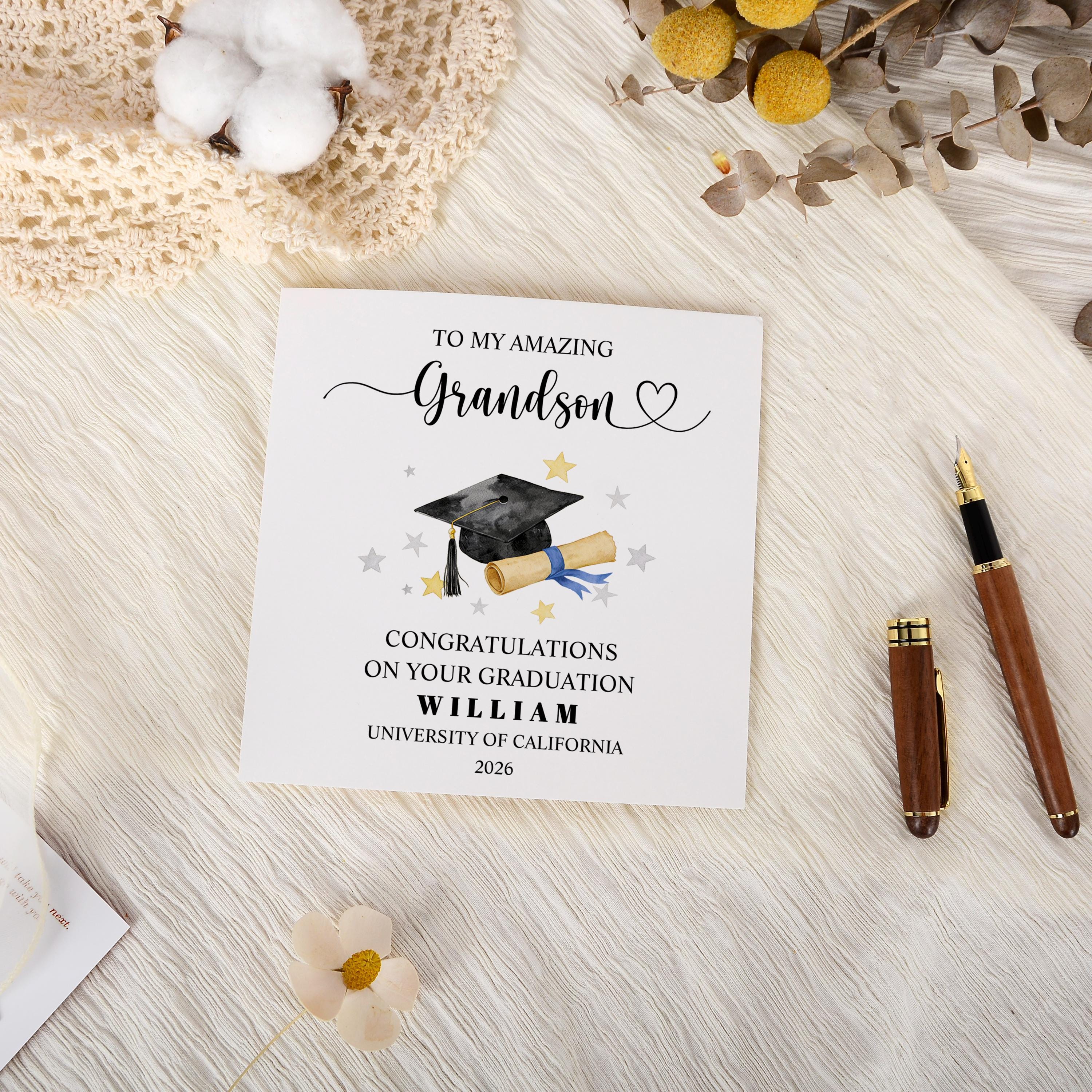 Personalised Graduation Card,congratulations Graduate Card,custom Name ...