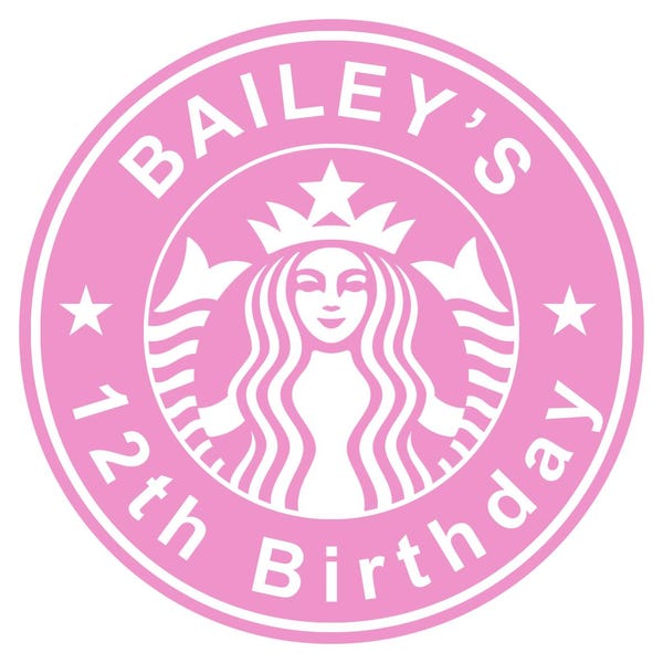 Custom birthday party favor Stickers! Pink Or Green Coffee Lover Stickers. Perfect on cups or party favors. Sold in multiples, not just one