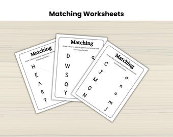Alphabet passende Arbeitsblätter | Erkennung von Groß- und Kleinbuchstaben | Druckbare Aktivitäten für die Vorschule