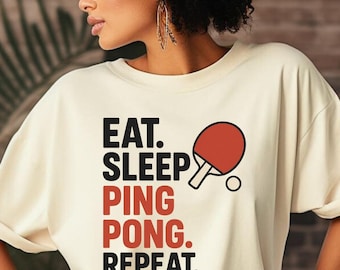 Excelente camiseta deportiva para ping pong/tenis de mesa, con un motivo/frase maravilloso, regalo perfecto para ganadores.