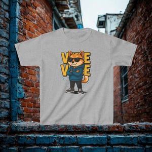Kids&#39; T-Shirt &quot;Vibe Fox&quot; | Cool T-shirt with fox motif | Casual streetwear shirt for boys & girls | Gift idea