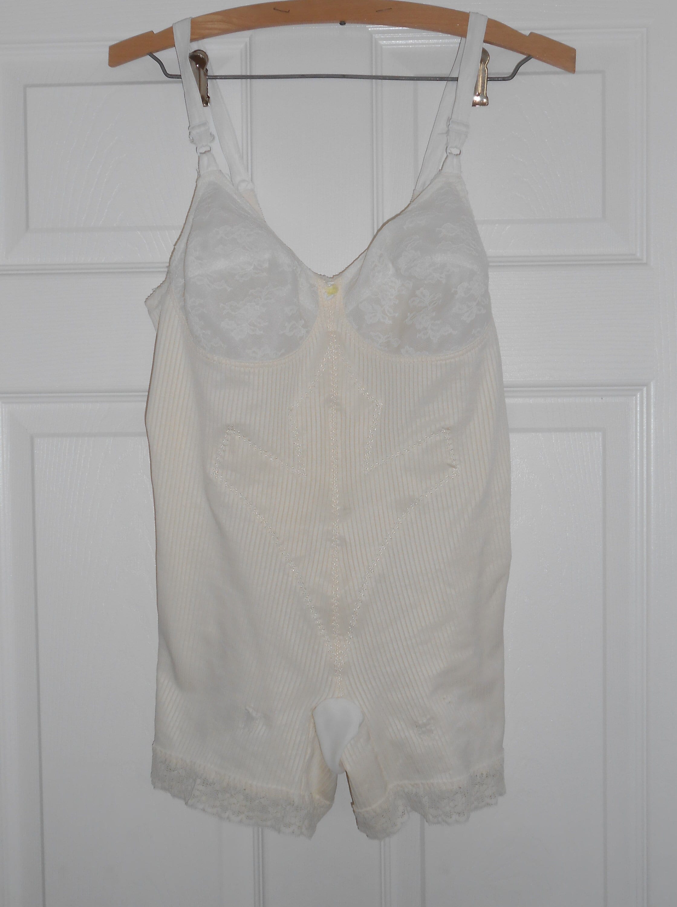 Vintage 1960s Sheer Joy by Bien Jolie All in One Girdle Ivory White Size B  