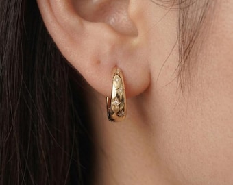 Star CZ Diamond Hoop Earrings, Dainty North Star Huggie Earrings, Celestial Small Gold Tiny Hoops, Gift for Her, Free Gift Box