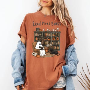 Teacher Halloween Shirt | Halloween Teacher | Read More Books | Spooky Teacher Ghost Shirt | Teacher Teams Shirt | Halloween Party