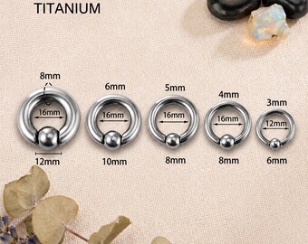 Thick Titanium Septum Ring 2G 6G 4G 0G 000G 0000G Hinged Segment Clicker, Nose Ring Cartilage Hoop, Hoop Ear Gauge Stretch Piercing Jewelry