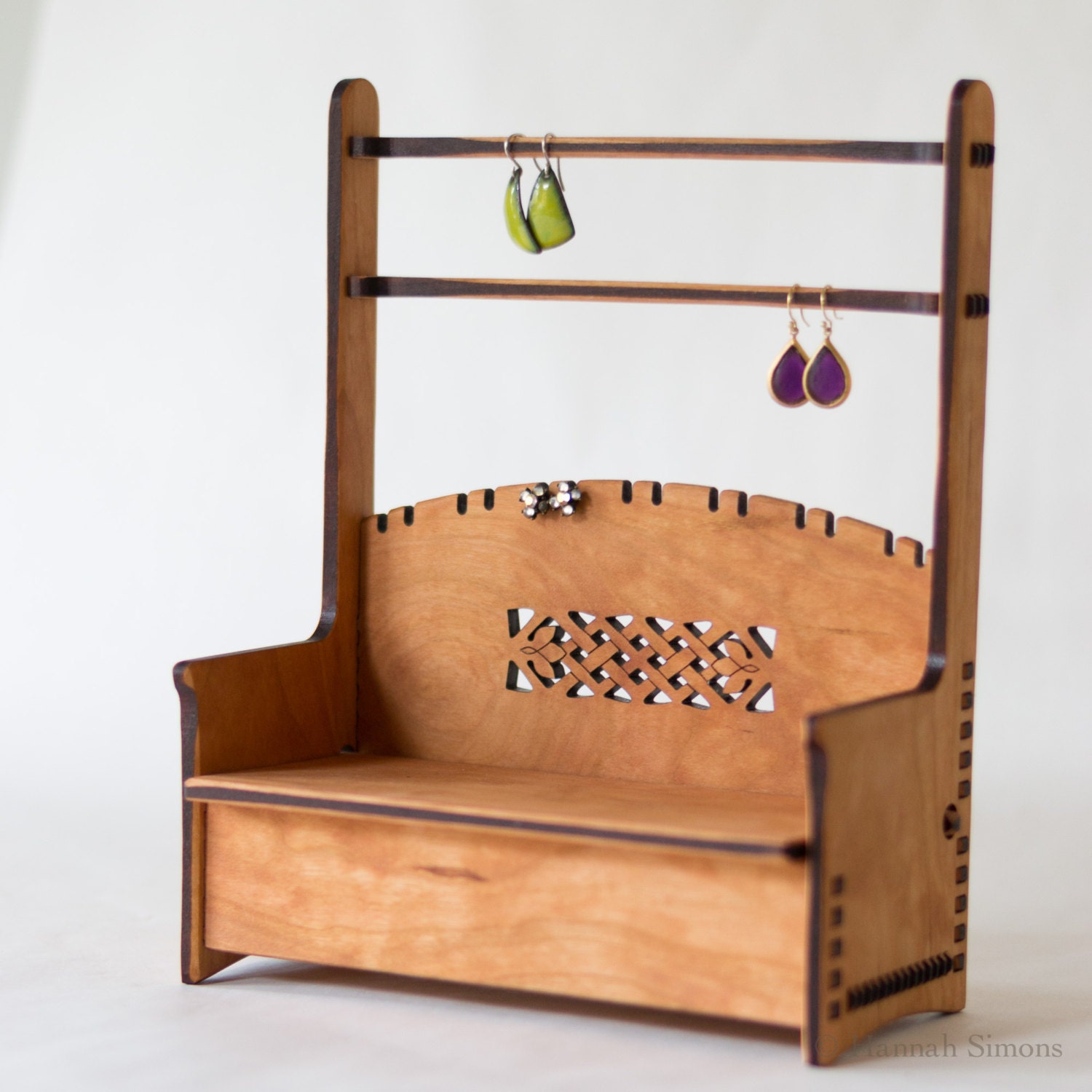 Celtic Wood Jewelry Bench Box Etsy