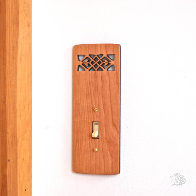 Wood Light Switch Plate  Celtic Single and Double Light image 0