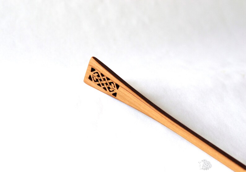 Wood Hair Stick Natural Hair Stick Celtic Hair stick Easy Up Do Bohemian Hair Style Hair Pin Natural Hair Style Hair Stick