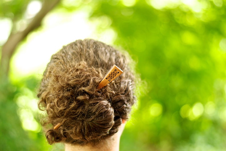 Wood Hair Stick Natural Hair Stick Celtic Hair stick Easy Up Do Bohemian Hair Style Hair Pin Natural Hair Style Hair Stick