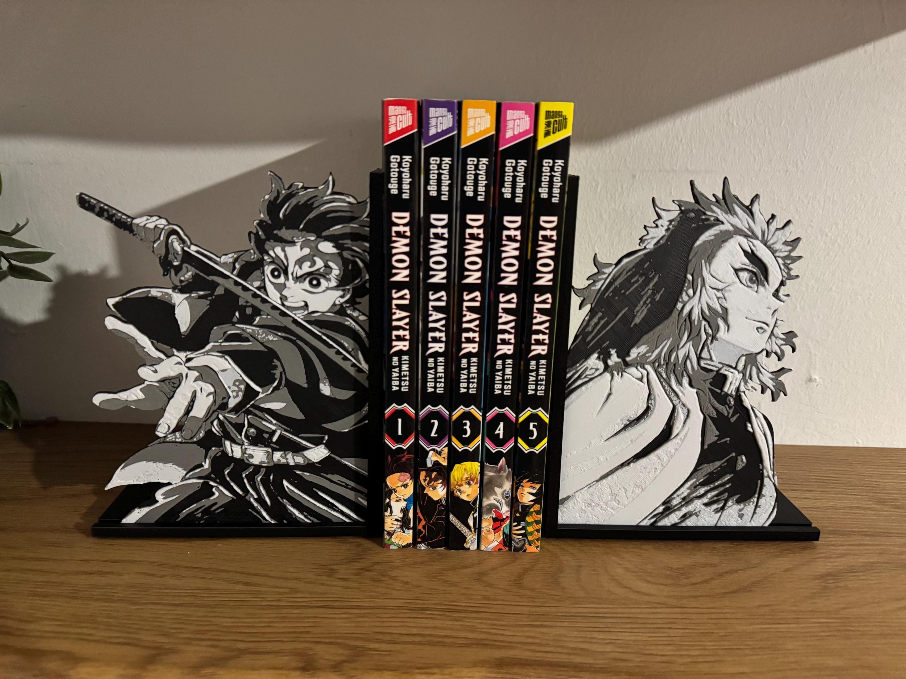 本棚・本収納 Vintage Chest Demon Slayer Inspired Demon Slayer Bookend Set Tanjiro & Rengoku | Anime Bookends 3D