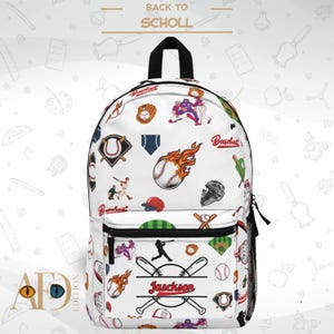 Baseball Backpack, School Book Bag, Play Ball Sports Bag, Summer Camp Gift, Custom Book Bag
