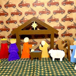 Handmade Wooden Nativity Set - Rustic Farmhouse Christmas Decor