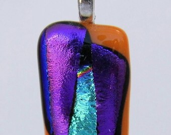 multi coloured dichroic glass pendant