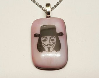 Anonymous "V for Vendetta"  glass image pendant