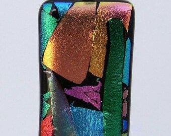 Mosaic style dichroic glass pendant