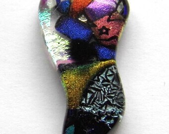 Hand ground multi coloured mosaic style pendant.