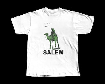 Salem X Bladee Salem Silkroad American Retro Small-Neck Heavyweight S4lem T-Shirt
