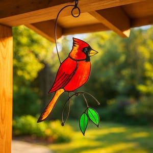 Stained Glass Bird Suncatcher: Handmade Window & Wall Decor
