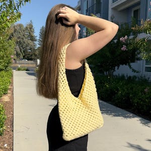Crochet Bag, Handmade Tote, Large Knit Shoulder Bag, Summer Beach Bag, Everyday Carryall, Gift for Her