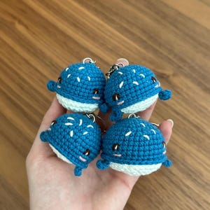 Crochet Whale Keychain | Handmade Amigurumi Bag Charm