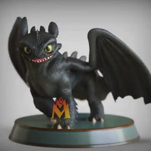 Ohnezahn V2 aus „Drachenzähmen leicht gemacht“ 3D-gedruckte Figur aus 12K-ABS-Harz, Ohnezahn-Statue bemalt oder unbemalt