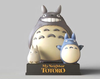 Figura de la familia Totoro de alta calidad, impresa en resina ABS 3D de 12 quilates, pintada o sin pintar, ideal como regalo para otakus y fans de Mi vecino Totoro.
