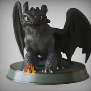 Ohnezahn V3 aus „Drachenzähmen leicht gemacht“ 3D-gedruckte Figur aus 12K-ABS-Harz, Ohnezahn-Statue bemalt oder unbemalt