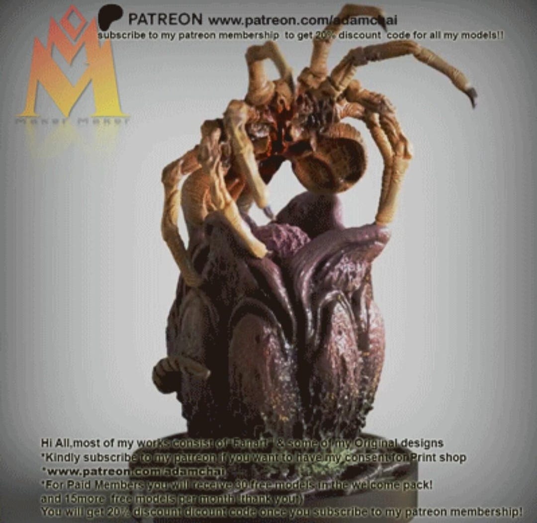 Facehugger Alien Figure High Quality 12K Resin Printed Sculpture ...
