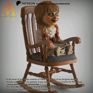 Annabelle Puppenfigur Hochwertige 12K Harz gedruckte Skulptur, bemalte oder unbemalte Horrorfigur, Sammlerfilm Statue