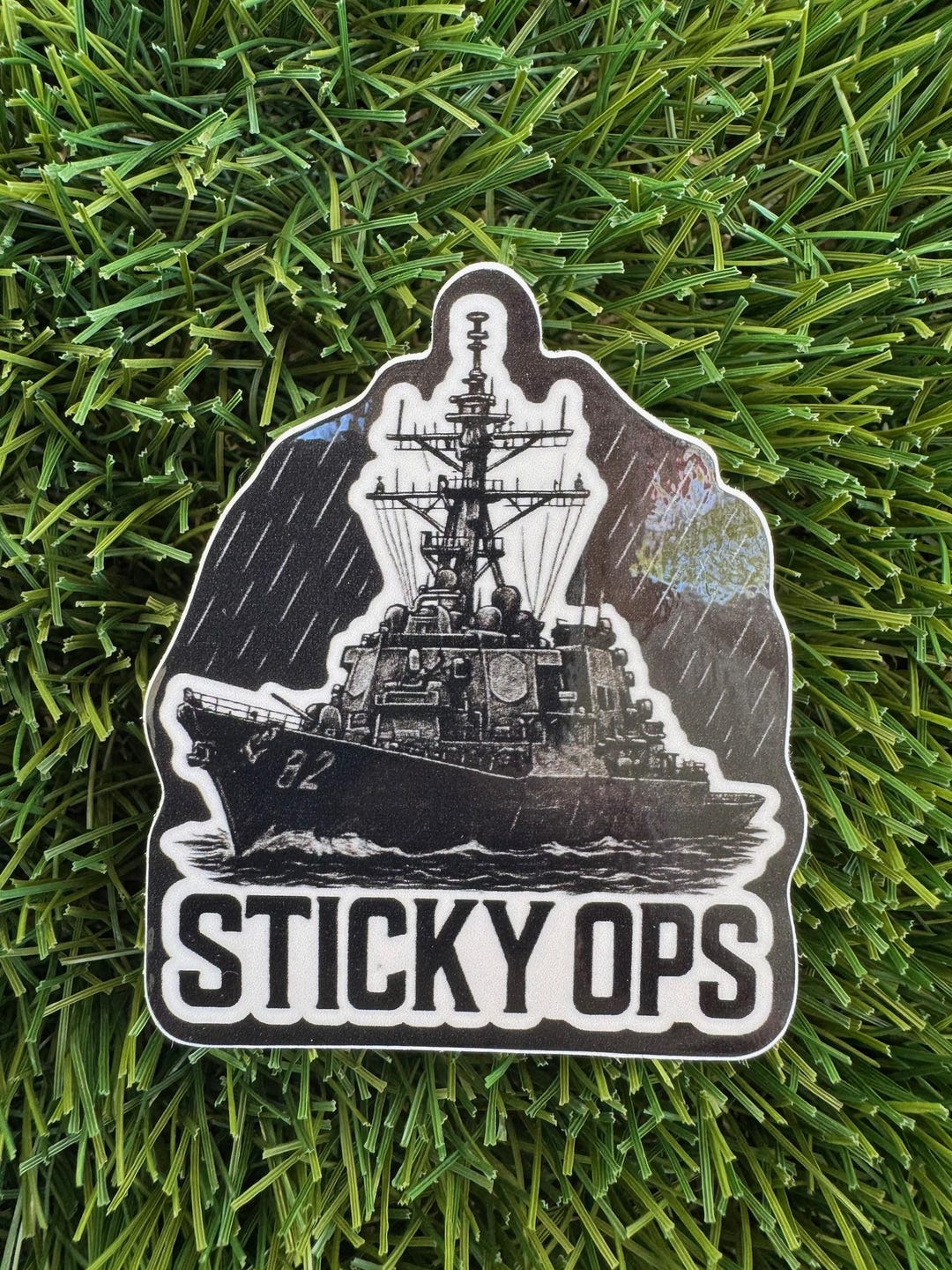 Warship at Sea Sticker - Etsy