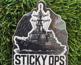 Warship at Sea Sticker