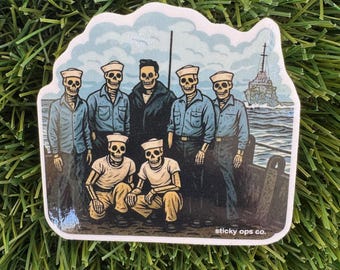 Salty Skeletons – Navy Crew Sticker